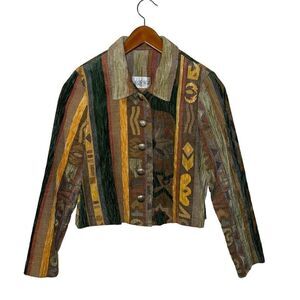Vintage 80s 90s Sedona clothing company tapestry multi-prints button up jacket